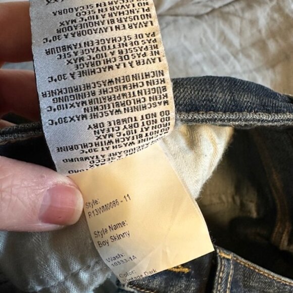 R13 Boy Skinny Dark Vintage Wash, Sz 24 - Picture 8 of 8